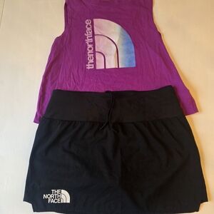 The North Face Purple Tank and Black Skirt Set